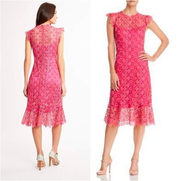 ELIE TAHARI Florance Geometric-Lace Dress